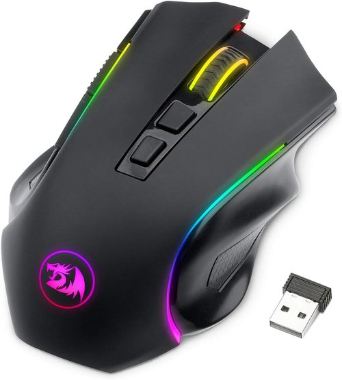 Redragon M602 Griffin RGB Gaming Mouse - Ergonomic Design with 8000 DPI & 7 Programmable Modes | Wireless Black