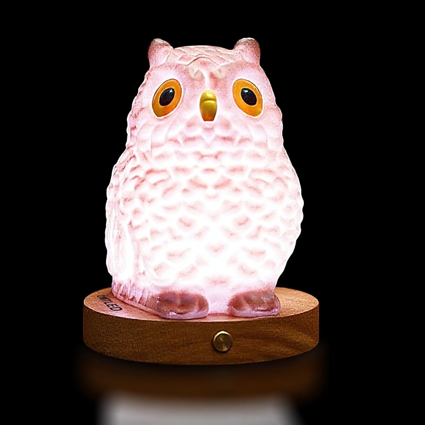 Skiennix Owl Table Lamp - Dimmable LED Night Light with Remote Control | Portable Touch Control (Large)