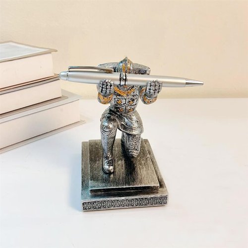 AMJUDOT Knight Pen Holder Shield Soldier Knight Pen Holder Desk Organizers Pencil Holder（Iron