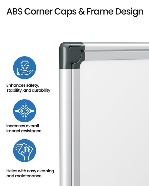 Magnetic White Board Hanging 36" x 48" for Office, Class, Home, Sliver Aluminum Frame, 1 Dry-Erase Eraser, 2 Multicolor Marker, 4 Magnetic Pins, Students, Teachers