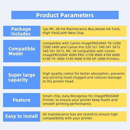 Upgraded MC-30 Maintenance Cartridge MC30 Waste Ink Tank Compatible with Canon imagePROGRAF GP-2000 4000 PRO-2100 4000 4100 6000 6100 Series TX-3000 3100 4000 4100 Printers