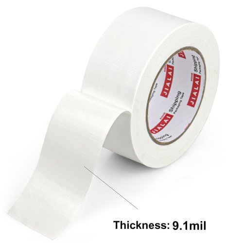 JIALAI HOME White Duct Tape Heavy Duty, 12 Roll Multi Pack, 30 Yards x 2 Inch, 9 Mil Strong, Flexible, Waterproof and Tear by Hand - for Home Use, Do-It-Yourself Projects and Repairs