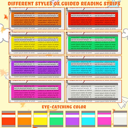 Crtiin 24 Pcs Color Reading Guide Strips Overlay Guides for Kids & Classroom - Mixed Colors