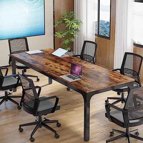 Tribesigns 6.5FT Conference Table, 78.7 Inche Rectangle Meeting Seminar Table, Large Business Tables for 6-8 People (Only Table)