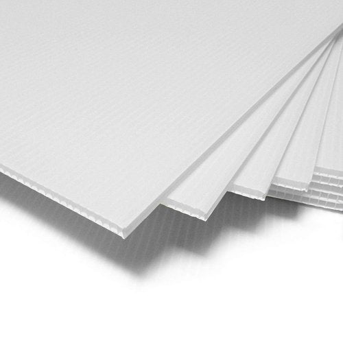 T-SIGN Corrugated Plastic Sheets Coroplast Sign Blank Board, 24 x36 Inches 3/16 Inches Thick for A-Frame Replacement Poster Sheets, White Blanks Sign (Pack of 2)