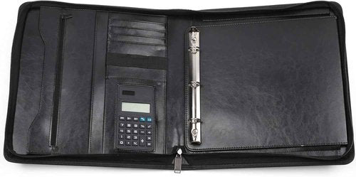 Dutymark 3 Ring Check Binder Portfolio, For Home Accountant & End-Stub Deskbook Checks - 3-on-a-Page Business Checks, Fit 3 & 9 Holes Check, Can Hold 250 Checks, Vinyl Leather Cover