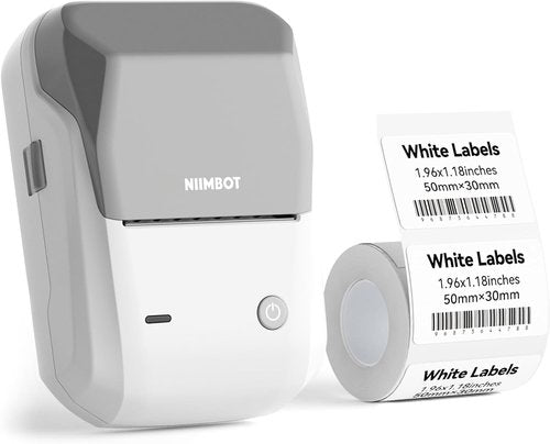 NIIMBOT B1 Label Maker - 2 Inch Portable Sticker Printer for Home, School & Business | Gray & White