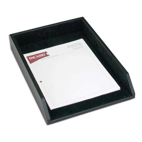 Dacasso Chocolate Brown Leather Letter Tray, Legal Size