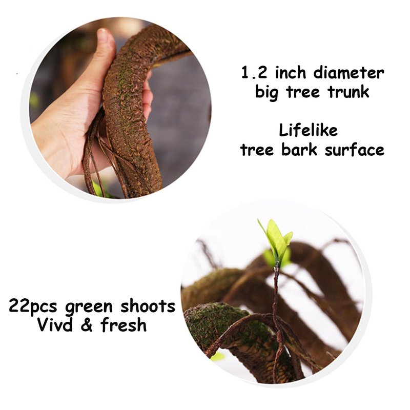 CONGZHANHH Bendable 63in Artificial Tree Twigs Cane Wood Vine Branches Fake Plants Trunk Garland with Leaves for Home Wedding Garden Wall Hanging Mantel Christmas Thanksgiving Day Decoration