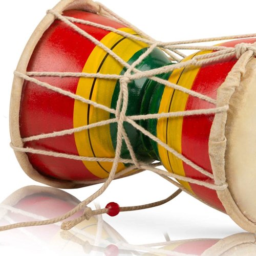 Handmade Wooden & Leather Classical Indian Folk Dumroo Damroo Damaru Hand Drum Set Percussion Decorative Collectible Showpiece World Musical Instruments (Multi)