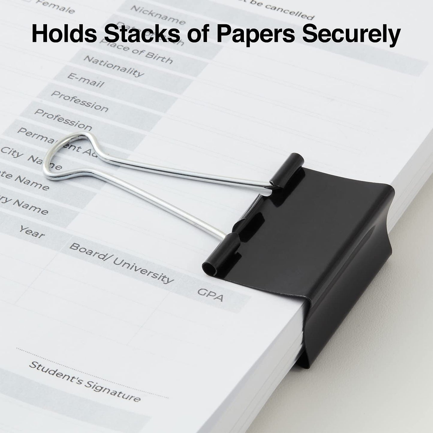 Staples Binder Clips, Large Size, 1" Capacity, Black, 12 Pack – Strong Hold Clips for Office Filing & Paper Bundles
