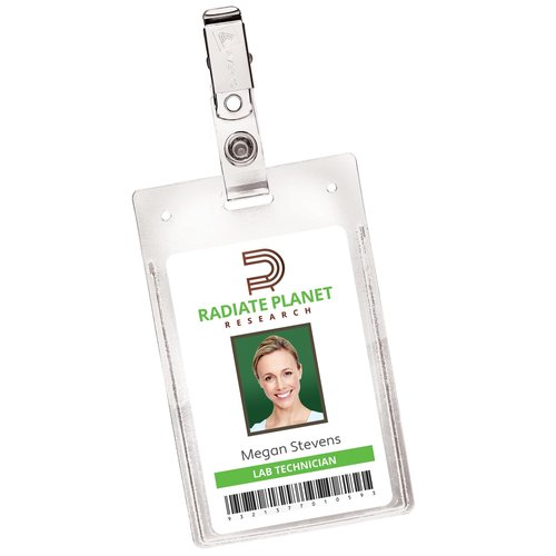Avery Heavy Duty Badge Holders, 3.5" x 2.25", 50 Vertical Name Badge Holders with Clips (2920)
