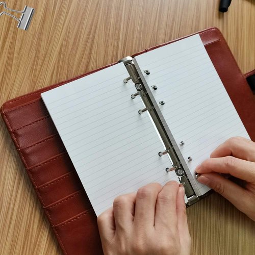 Filofax A6 Lined Paper - 200 Sheets of 100gsm Ruled Pages, 6-Hole Punched, 3.75 x 6.75 Inch