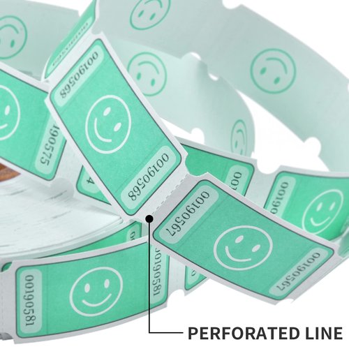 L Liked 4000 Assorted Raffle Tickets - Each 1x2 Inch, 1000 Tickets Per Roll, 4 Rolls - Pink, Green, Blue, Purple