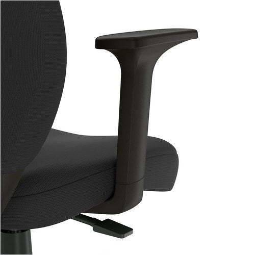 STAPLES Essentials Fabric Drafting Stool with Backrest and Footrest, Black (UN59388)