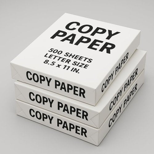 Multipurpose Copy Printer Paper, 20 lb, 96 Bright, 8.5" x 11" Letter Size, White, 3 Reams, 1500 Sheets - Made in USA