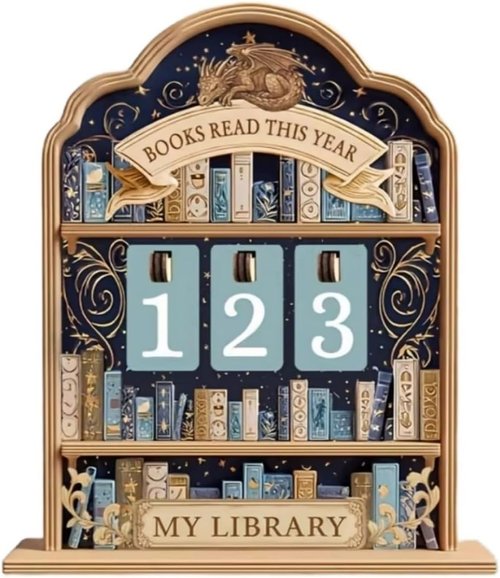 Regine Switzerland Bookshelf Read Tracker - Yearly Book Counter for Reading Nook Decor