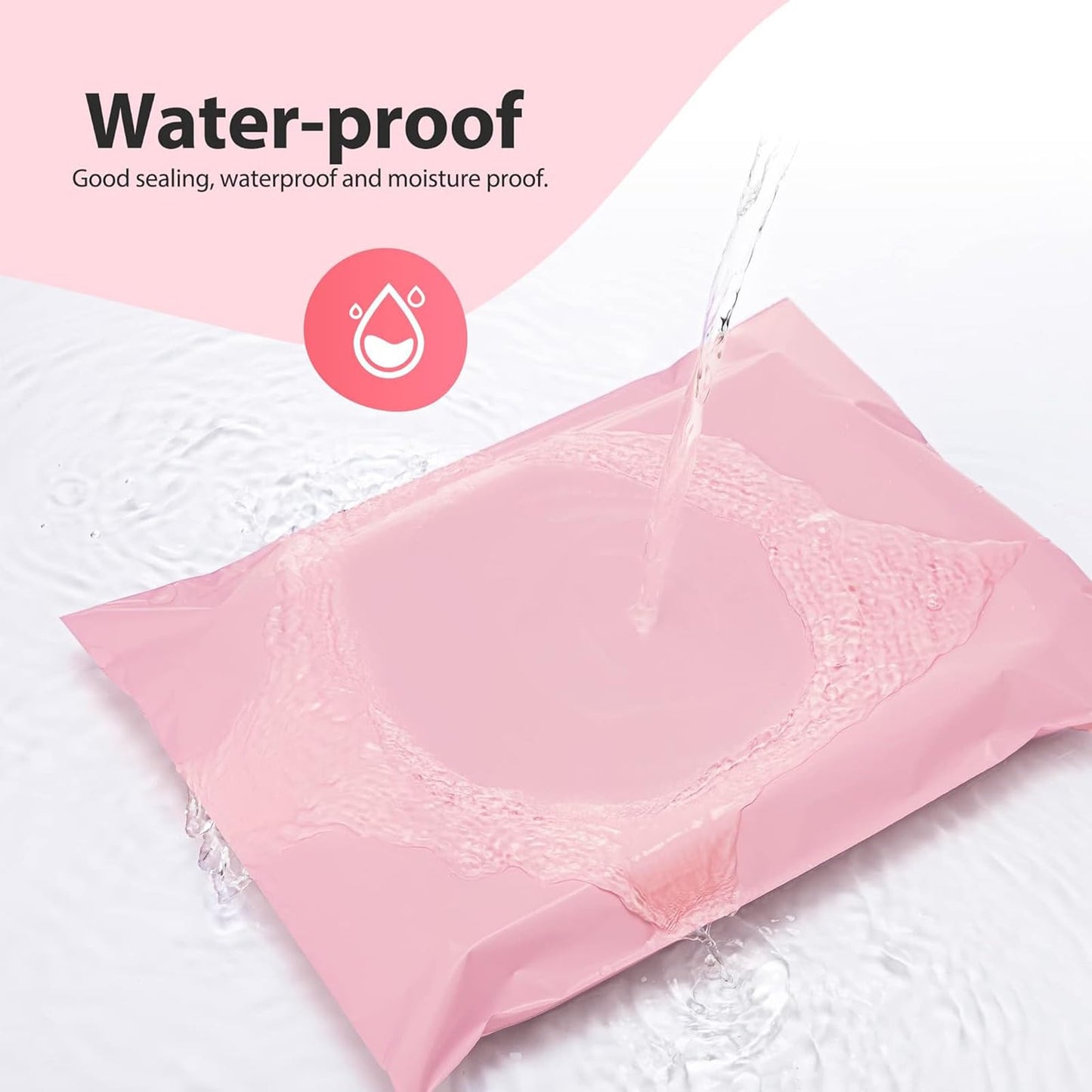 Fuxury 400 Pcs Poly Mailers 14.5x19 Inch, Bulk Shipping Bags for Clothing, Strong Adhesive Shipping Envelopes for Small Business Suppliers,Waterproof Mailers Poly Bags Mailing Envelopes Light Pink