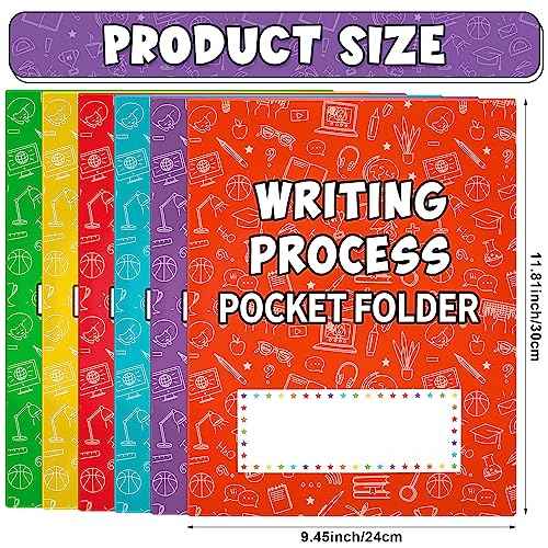 Ctosree Writing Bulk Folders with Pockets Writing Process 4 Pocket Folders Bulk for Students Teacher Classroom Kids(30 Pcs,Classic)