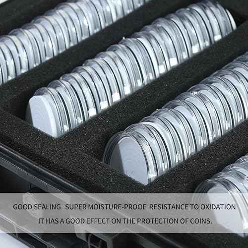 Coin Capsules Case,60 Pieces 46mm Coin Capsules,with Foam Separates and Plastic Storage Organizer Box,6 Sizes (20/25/30/35/40/46mm) Coins Collector Case Holder