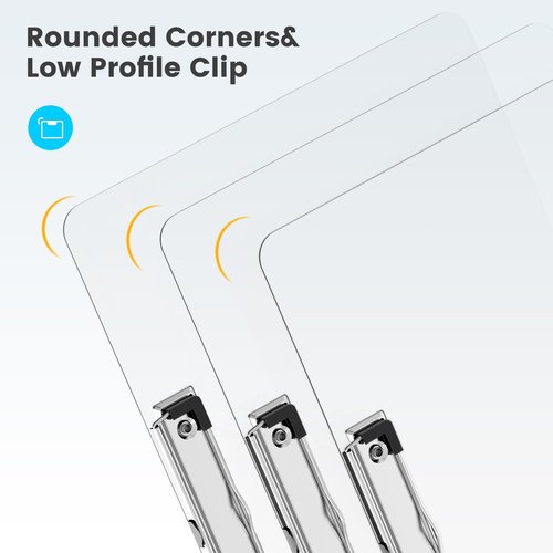 Macroclo Horizontal Plastic Clipboards, Acrylic Clear Clip Board 8.5x11 for Classroom, Students, Kid, Size 9 x 12.5 in, Landscape Layout, Office & School Supply(Pack of 30)