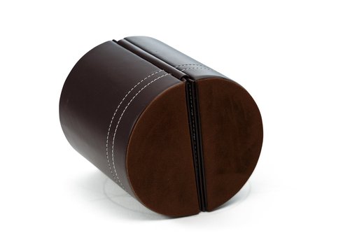 Pensali Pen and Pencil Holder with Picture Frame Space Saver Desk Organizer for Office Supplies - Made of Premium Suede Base Faux Leather Strong Magnetic Clasp Attractive Design - Brown