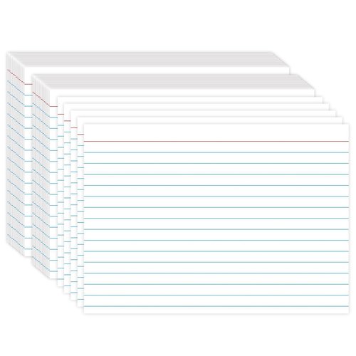 White Index Cards 5x7, Ruled Index Cards, Flash Cards for Studying, File Note Cards, Study Cards, Flash Cards, 100 Pcs Lined Index Flashcards for Office and School Supplies