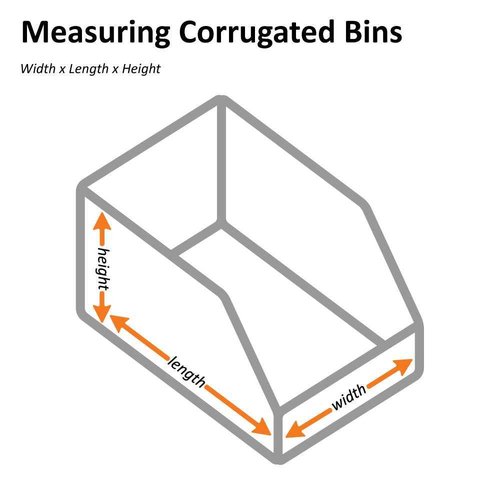 Ship Now Supply SNBINMT224 Open Top Bin Boxes, 2" x 24" x 4-1/2", Width, 4.5" Height, 24" Length, White (Pack of 50)