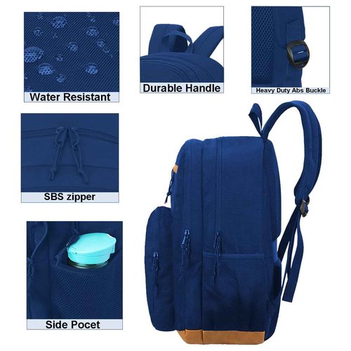 KEOFID Classic Travel backpack for Men and Women, Anti Theft Laptop Backpack with USB Charging Port for Work, Large Bag for College, Water Resistent(Blue 19inches)