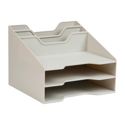 Mind Reader Desktop Organizer, Vertical File Holder, Paper Trays, Office, Plastic, Beige