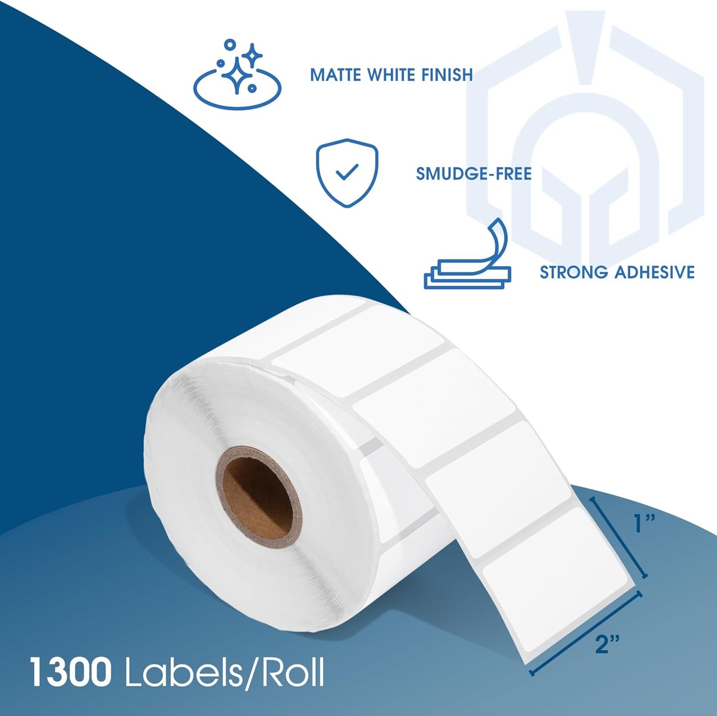 Spartan Industrial - Direct Thermal Labels | 2" X 1" Perforated UPC Barcode Labels (10 Rolls, 1300/Roll)