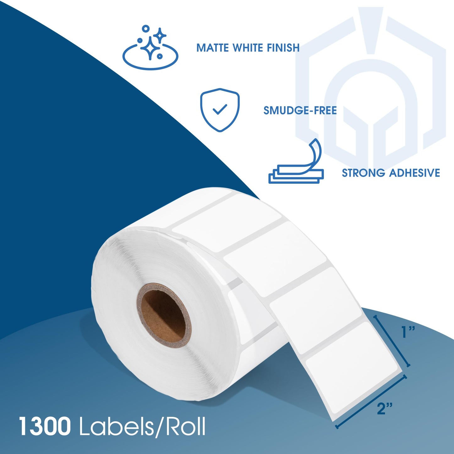 Spartan Industrial - 2" X 1” Direct Thermal Labels (13000 Count, 10 Rolls) - Perforated UPC Barcode Stickers, SKU Labels, Address and Mailing - Compatible with Zebra and Rollo Printers