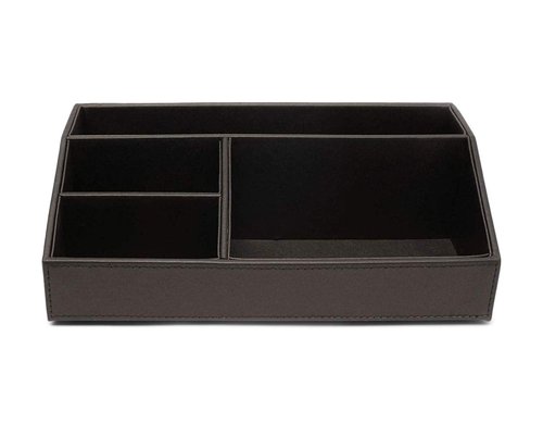 Castle Armory Leatherette Desk Organizer Caddy - Clutter Organizer for Office, Home, Personal, Employee Office Supplies and Accessories (All-in-one Organizer - Stackable)
