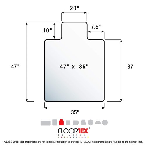 Floortex® Exclusive Polycarbonate Lipped Chair Mat - 35 x 47 for Hard Floor (Pack of 1)