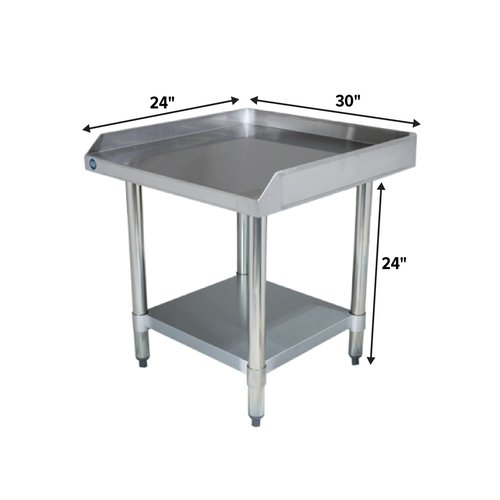 Express KitchQuip 30" x 24" Stainless Steel Equipment Grill Stand with Undershelf | Heavy Duty 18-Gauge Top | NSF Certified Table for Commercial Kitchens & Utility Use