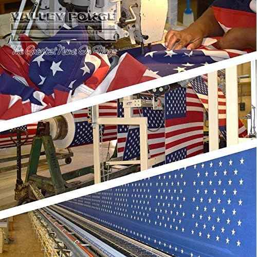 Valley Forge, US Marine Corps Flag, Nylon, 3'x5', 100% Made in USA, Canvas Header, Heavy-Duty Brass Grommets