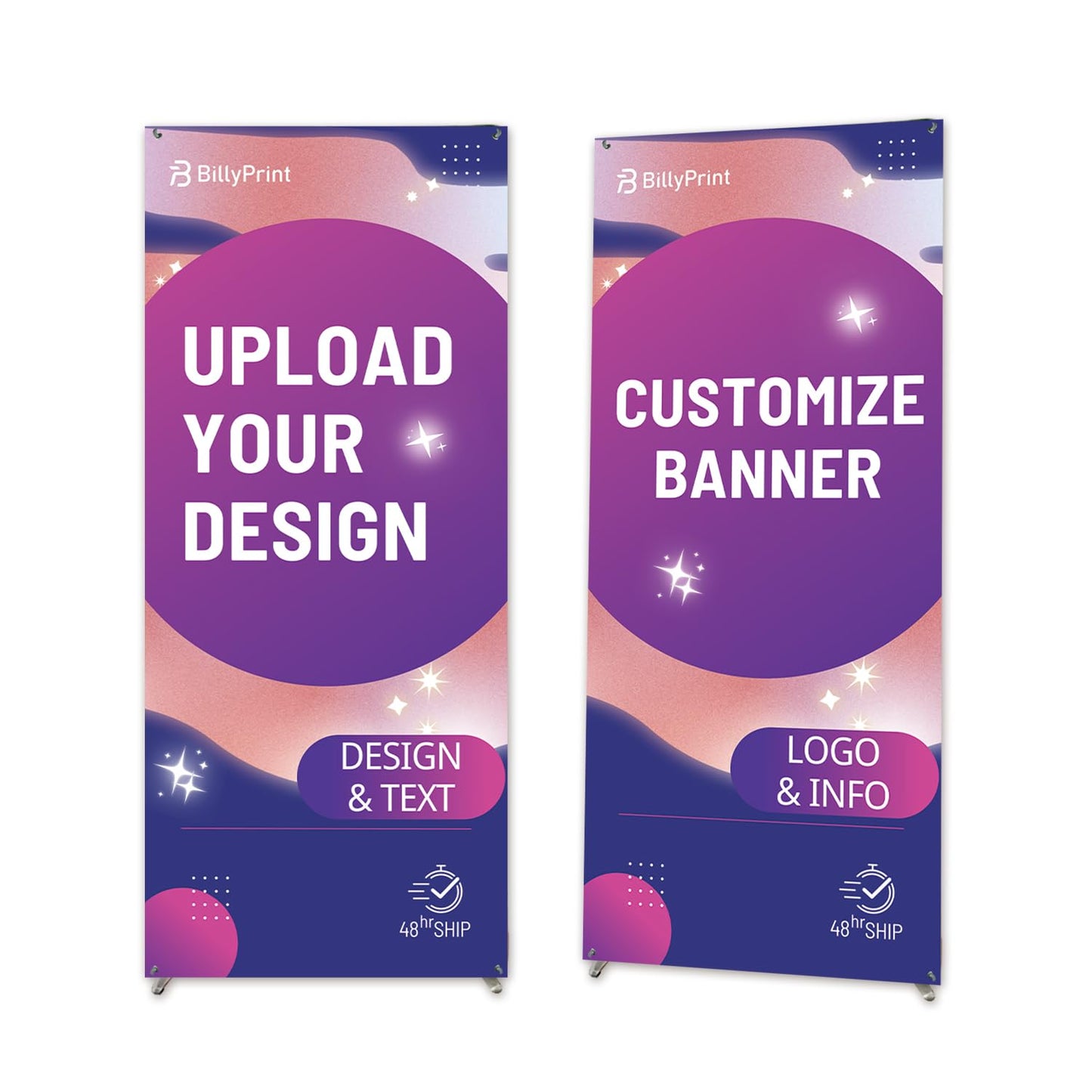 BillyPrint Custom Banner with X Stand 32" x 71" | Personalized X Banner Stand for Advertising, Stores, TradeShow, Restaurant, Event, Birthday & Party | Fast delivery | HD Print With Travel Bag - 1 unit