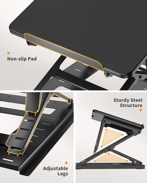 HUANUO Adjustable Laptop Riser - 9 Adjustable Angles, Easy Sit or Stand, Fits 15.6 Inch Laptop & Notebook
