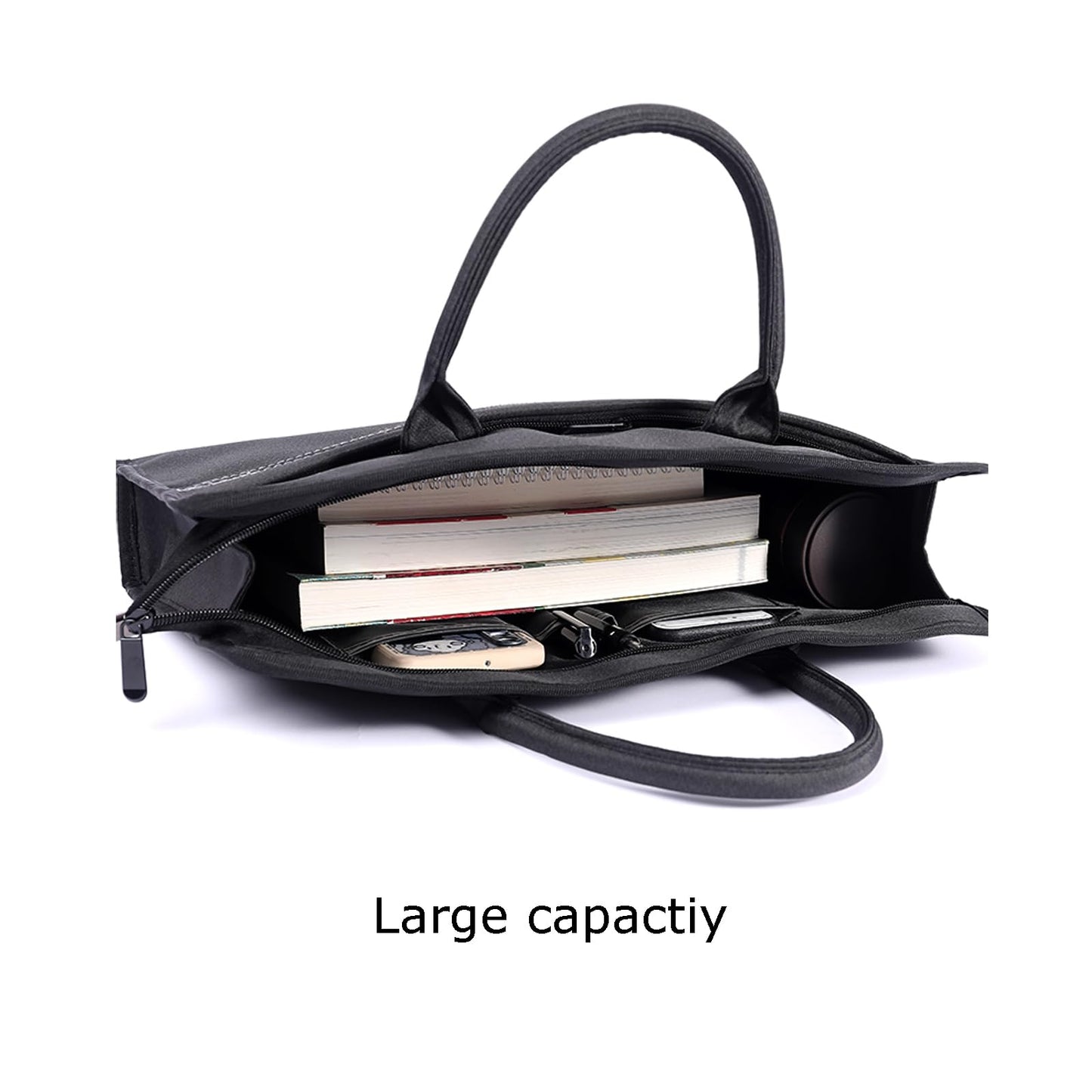 yufocusqc Oxford Document Bag with Handle and Meeting Office Organizer Handbag Briefcase for Carrying Paper Files 1 Pack Black