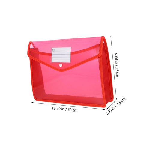 KALLORY 6Pcs Clear Plastic Document Folders with Snap Closure File Envelopes for Receipt Storage Envelopes for School Office Use