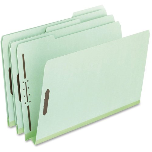 Pendaflex 17186 Pressboard Folders, 2 Fasteners, 2" Expansion, 1/3 Tab, Legal, Green (Box of 25)