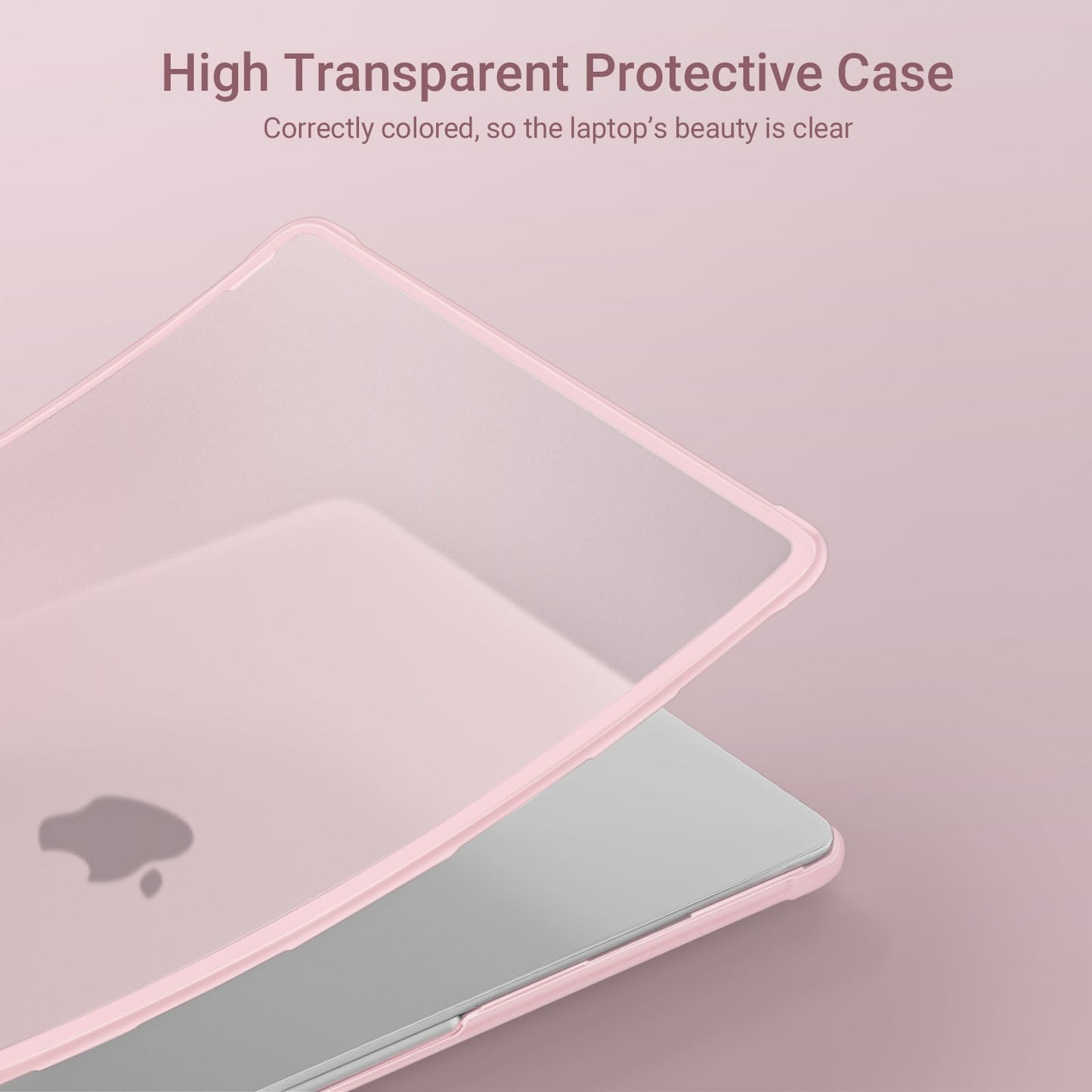 MOSISO Anti-Crack Slimness Case for MacBook Air 13 inch M5 M4 M3 M2 2026-2022 A3449 A3240 A3113 A2681, 3 in 1 Kit Anti-Fingerprints Reinforced TPU Bumper Hard Shell for MacBook Air 13.6, Pink
