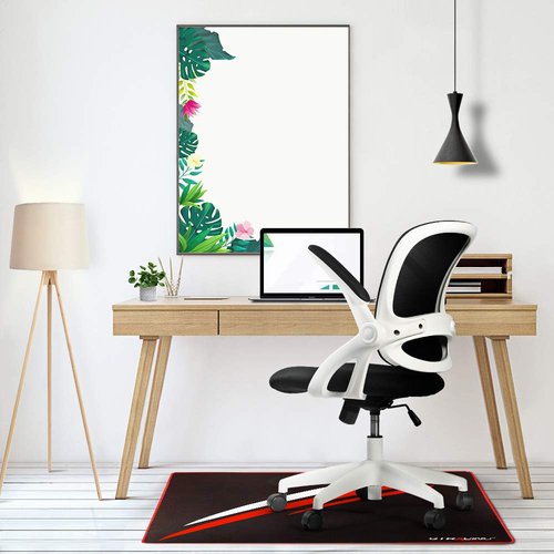 GTRACING Gaming Chair Mat for Hardwood Floor 47 x 39 inch Office Computer Gaming Desk Chair Mat for Hard Floor Red,Small Size