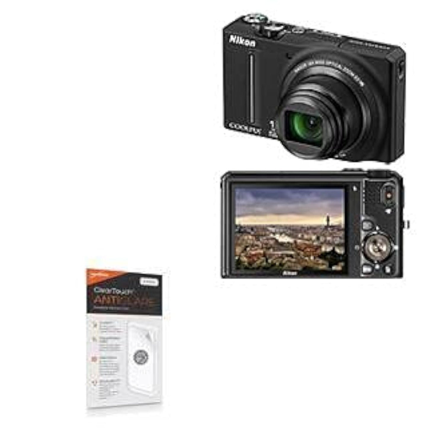 BoxWave Screen Protector Compatible with Nikon Coolpix S9100 - ClearTouch Anti-Glare (2-Pack), Anti-Fingerprint Matte Film Skin