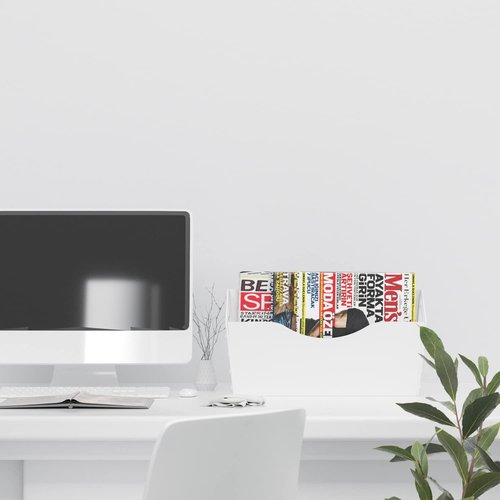 3 Pockets Magnetic File Holder for File Cabinets, Refrigerator, Whiteboard, Magnetic Paper Organizer, Magnetic Mail or Folder Holder,Magnetic Magazine Rack,Wall Mount Hanging Mail Organizer (white)