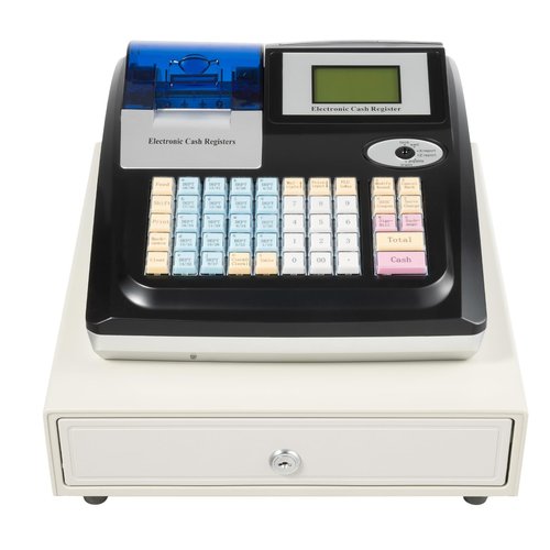 Electronic Cash Register, High-Speed Thermal Print Head, 4 Compartments with Clamps and 5 Coin Compartments for Barcode Scanners, Small Ticket Printers, Pcs (Black)