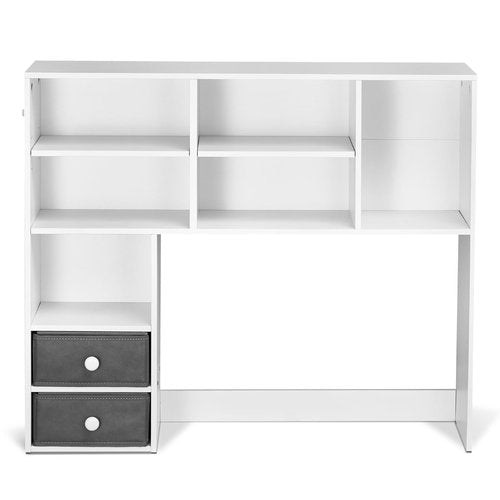 VEVOR 3-Tier Desktop Bookshelf, 37" x 10" x 31.1" Office Storage Rack, Modern Style, Melamine Finish, Heavy Duty, 3 Shelves, Large Capacity, Easy Assembly, Wall Mountable, White