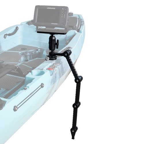 HITORHIKE Universal Fish Finder Mount for Kayak-with Transducer Arm Options,Ball Base,Dual Plates, Fits 9" Electronics,Compatible with Garmin/Lowrance/Humminbird(Basic Mount Pro Set with Arms)