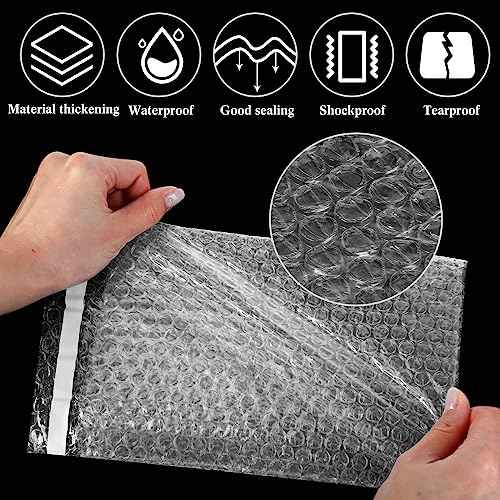 PerKoop 120 Pcs 6 x 8.5 Inch Bubble Cushion Wrap Bags Bulk, Double Wall Bubble Cushion Wrap Pouches, Clear Protective Bags Thickening Shockproof for Shipping Packing Storage Moving