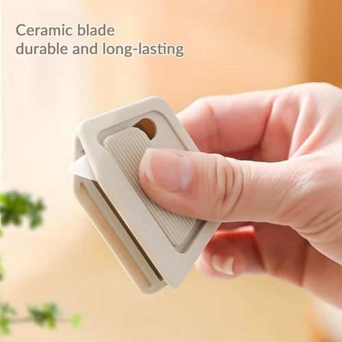 Mini Ceramic Paper Cutter - Safe Ceramic Box Cutter, Keychain Box Opener (2pcs)